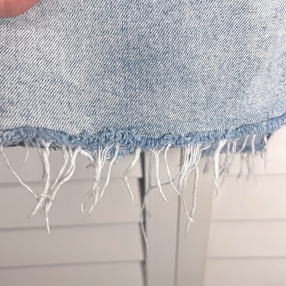 Urban Outfitters BDG Asymmetrical Cross Waist Wrap Distressed Denim Skirt Size S - Picture 11 of 11